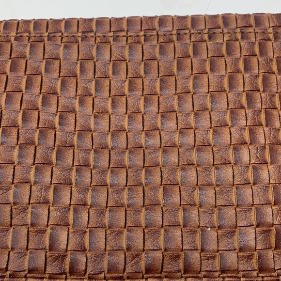 Lulu Townsend Brown Leather Woven Clutch Handbag MCB3642 - Picture 6 of 8